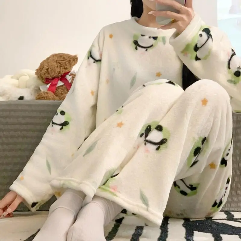 

Women's Clothing Pajamas Winter Thicken Keep Warm Suit Exquisite Fashion At Home Outdoors Sleep Comfortable Ventilate Kawaii