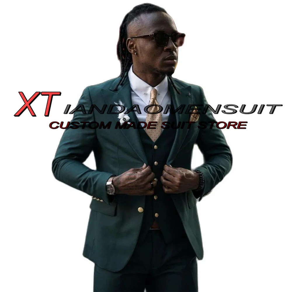 

Men's Business Suit 3 Piece Formal Blazer Pants Vest Slim Fit Jacket Wedding Groomsmen Tuxedo for Male
