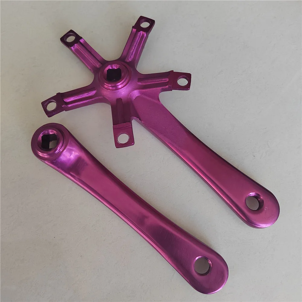 130BCD Crank 170MM Purple Fixed Gear Crankset Square Hole Aluminum Alloy Folding Bicycle Parts BMX Road Bike CrankArm