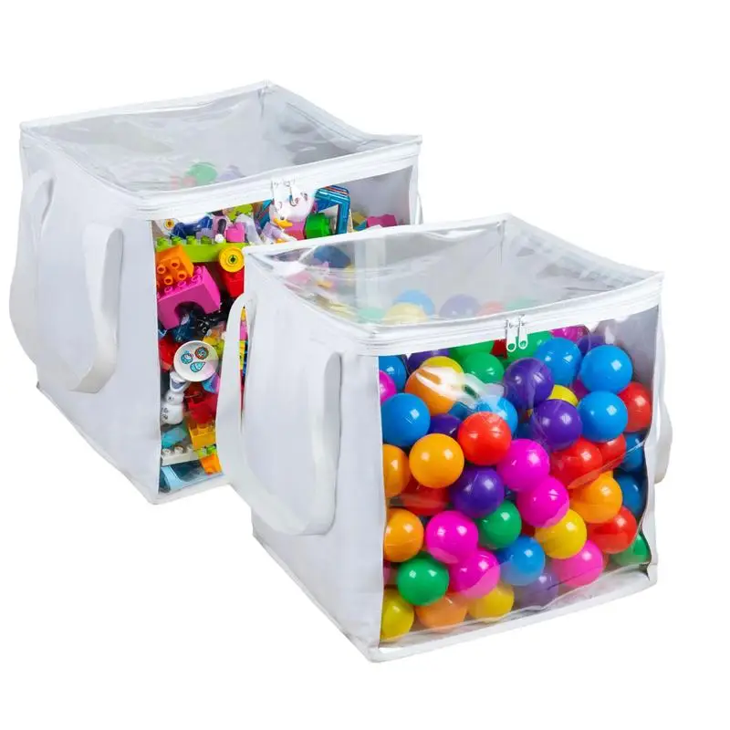 

Board Game Bag Kids Storage Organizer 2 Pieces Clear Storage Bags Waterproof Kids Toy Storage Organizer Bags For Snacks