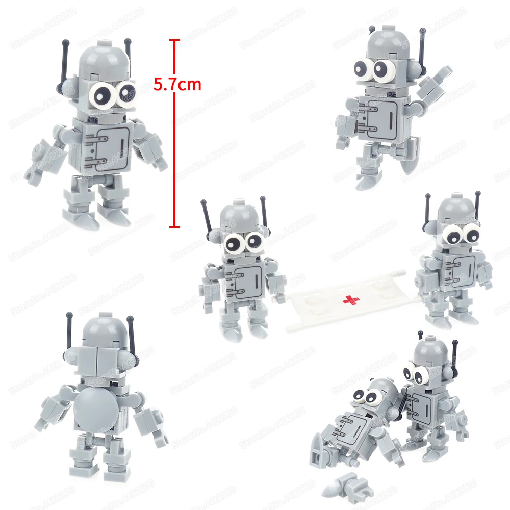 Curved Robot Building Block Assembled Moc Artificial Intelligent Ai Bend Iron Figures Model 22 Scenes Display Child Gift Boy Toy