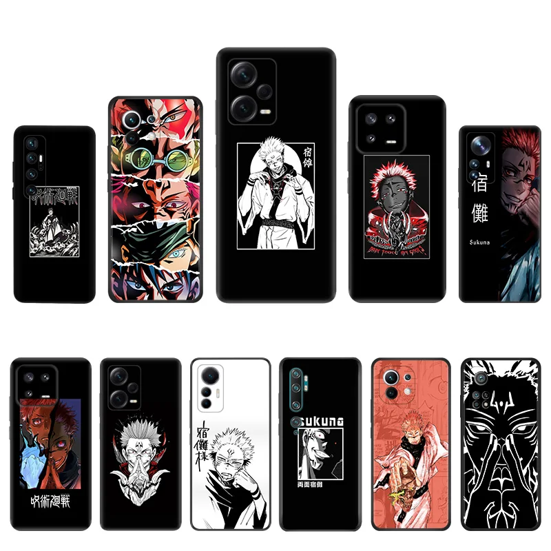 Soft Case for Redmi Note13 Pro 5G Note12 13C Xiaomi 13 Pro 12 Lite 12t 12x 12c Ryomen Sukuna Jujutsu Kaisen Phone Cases Cover