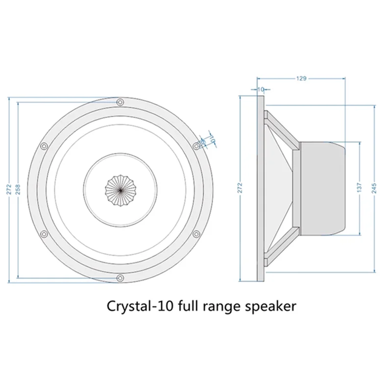 LII AUDIO 2023 جديد كريستال-10 مكبر صوت كامل المدى 30 قوة أساسية 50 وات/مقاومة 8ohm وعاء ورق لب الخشب الكتان (1 قطعة)