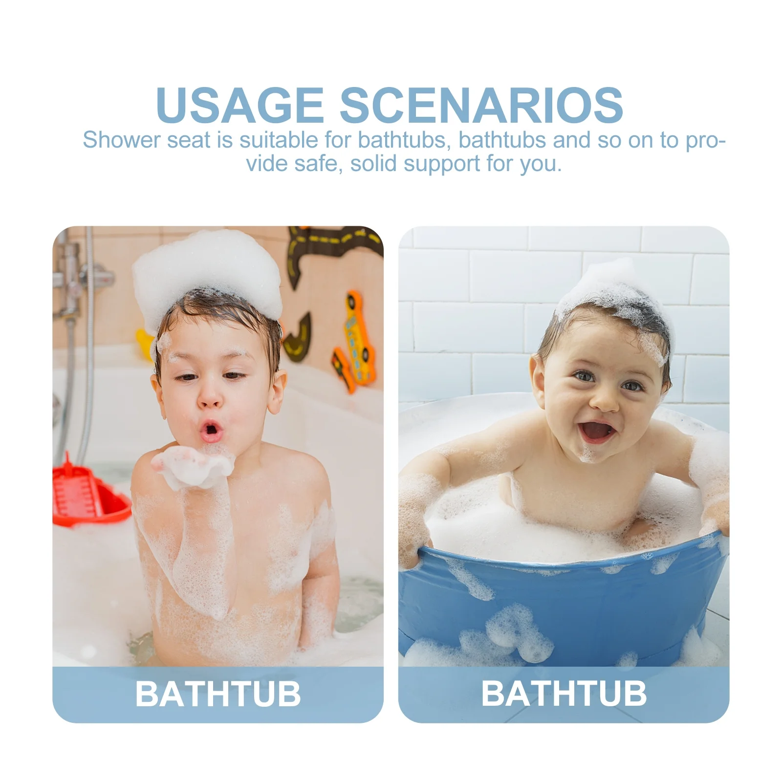 

Lightweight Portable Bath Chair Suction Cup Design for Easy Storage and Travel Bathing Supplies for