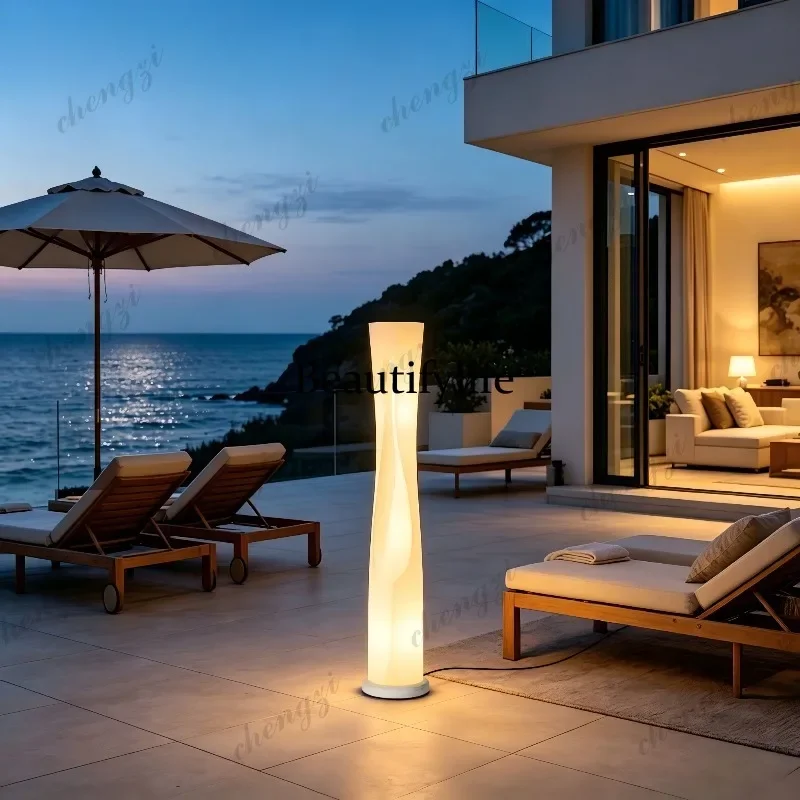 HR Floor lamp Garden lamp Outdoor anti-terrace water lawn lamp Nordic wind, living room landscape