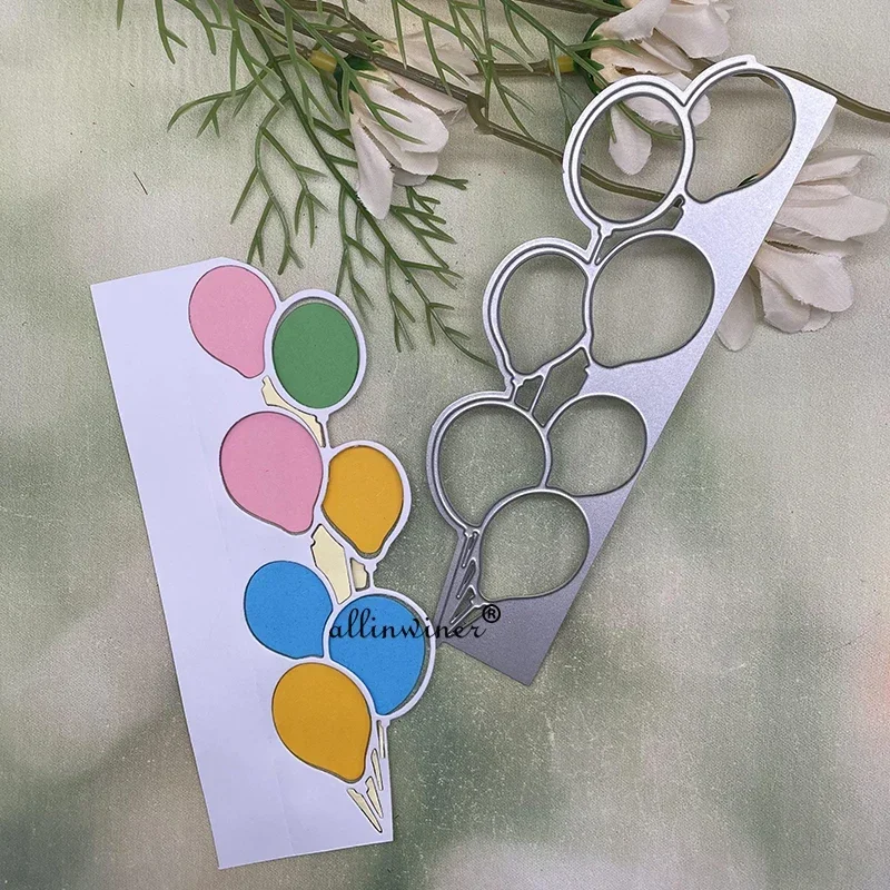 

Новая металлическая вырубная форма для скрапбукинга и творчества: рамка с баллонными краями, трафарет для альбомов, открыток и декоративной бумаги