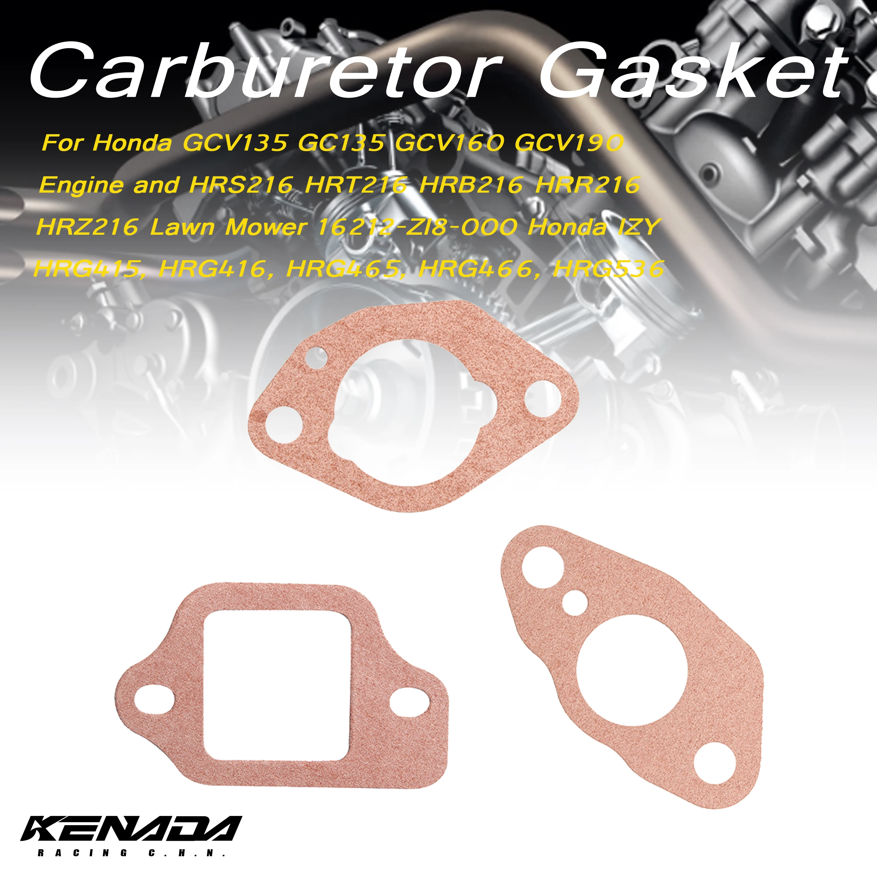 

Carburetor Intake Gasket For Honda GCV135 GC135 GCV160 GCV190 Engine HRS216 HRT216 HRB216 HRR216 HRZ216 Lawn Mower 16212-Zl8-000