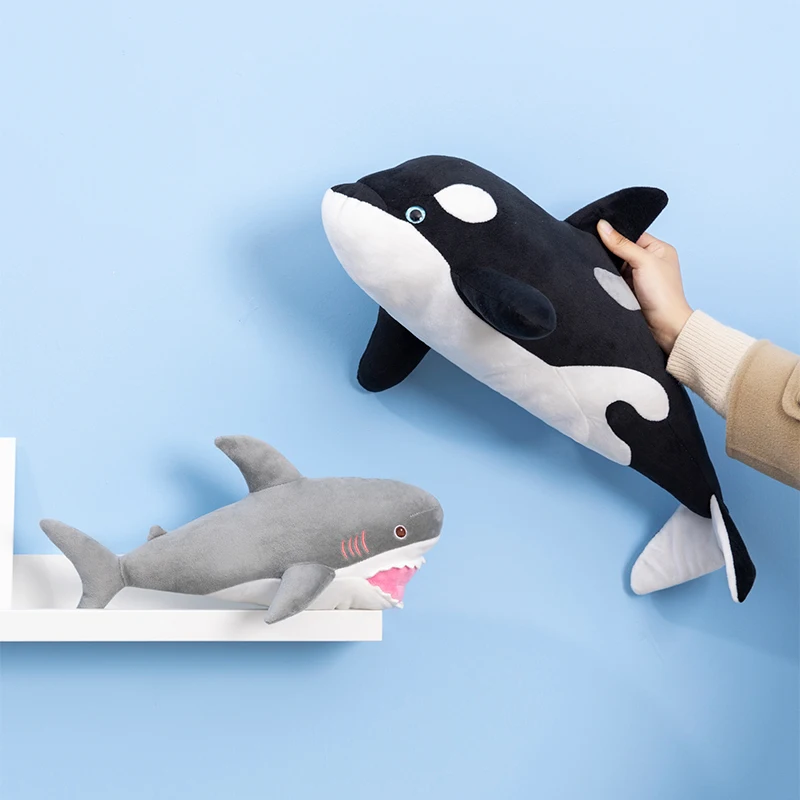 

New Cute Shark Doll Simulation Killer Whale Plush Toys Stuffed Fish Doll Shark Cartoon Soft Sleep Pillow Kids Baby Appease Gift