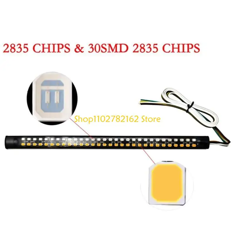 

547B Motorcycle Stripe Caution Light Tail Brake Stop Turn Lamp Universal 12V