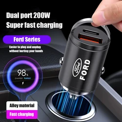 Car USB Type-C charger 200W accessory tool For Ford S MAX Ranger Focus Fiesta Mondeo Kuga Mustang Escort KA Ecosport Flex Ever