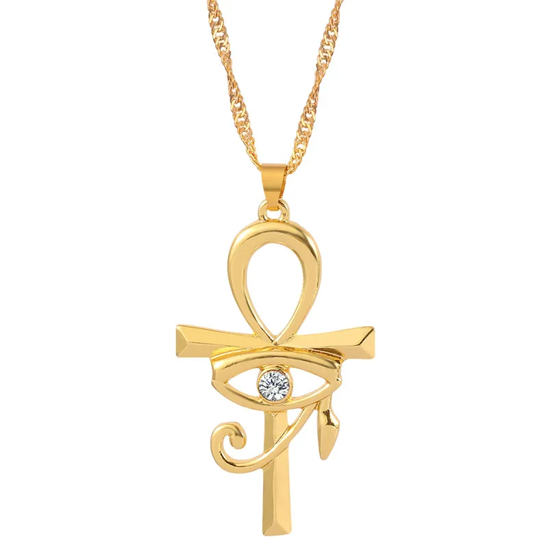 Oeil d'horus egypte mode pendentif à breloque Ankh croix collier religieux pour femmes colliers ras du cou bijoux