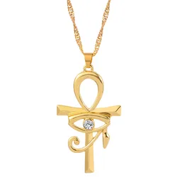 Eye of Horus Egypt Fashion Charm Pendant Ankh Cross Religious Necklace for Women Choker Necklaces Jewelry