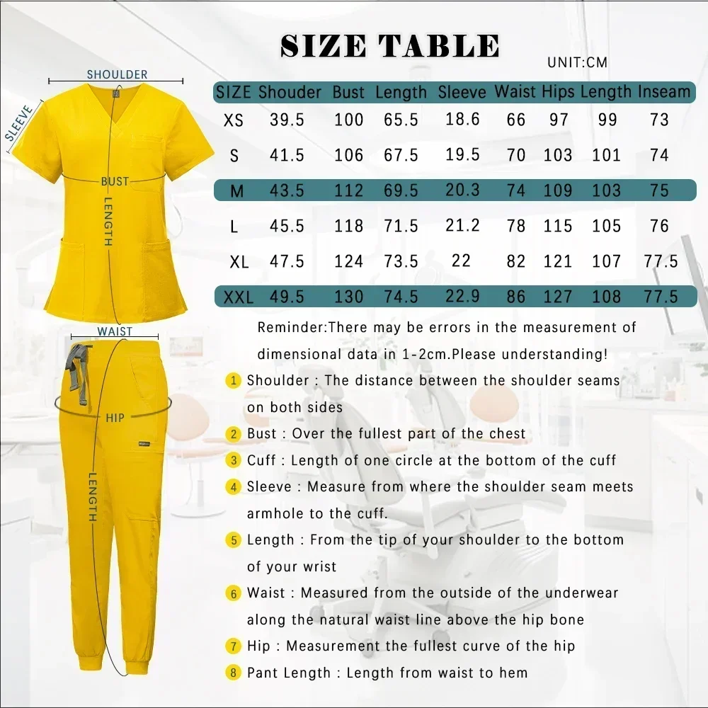 Unisex Multicolor Medical Scrubs Set, Roupas de trabalho de beleza, Enfermeira e Médico Workwear, Uniforme Cirurgia Oral e Dentária, Terno