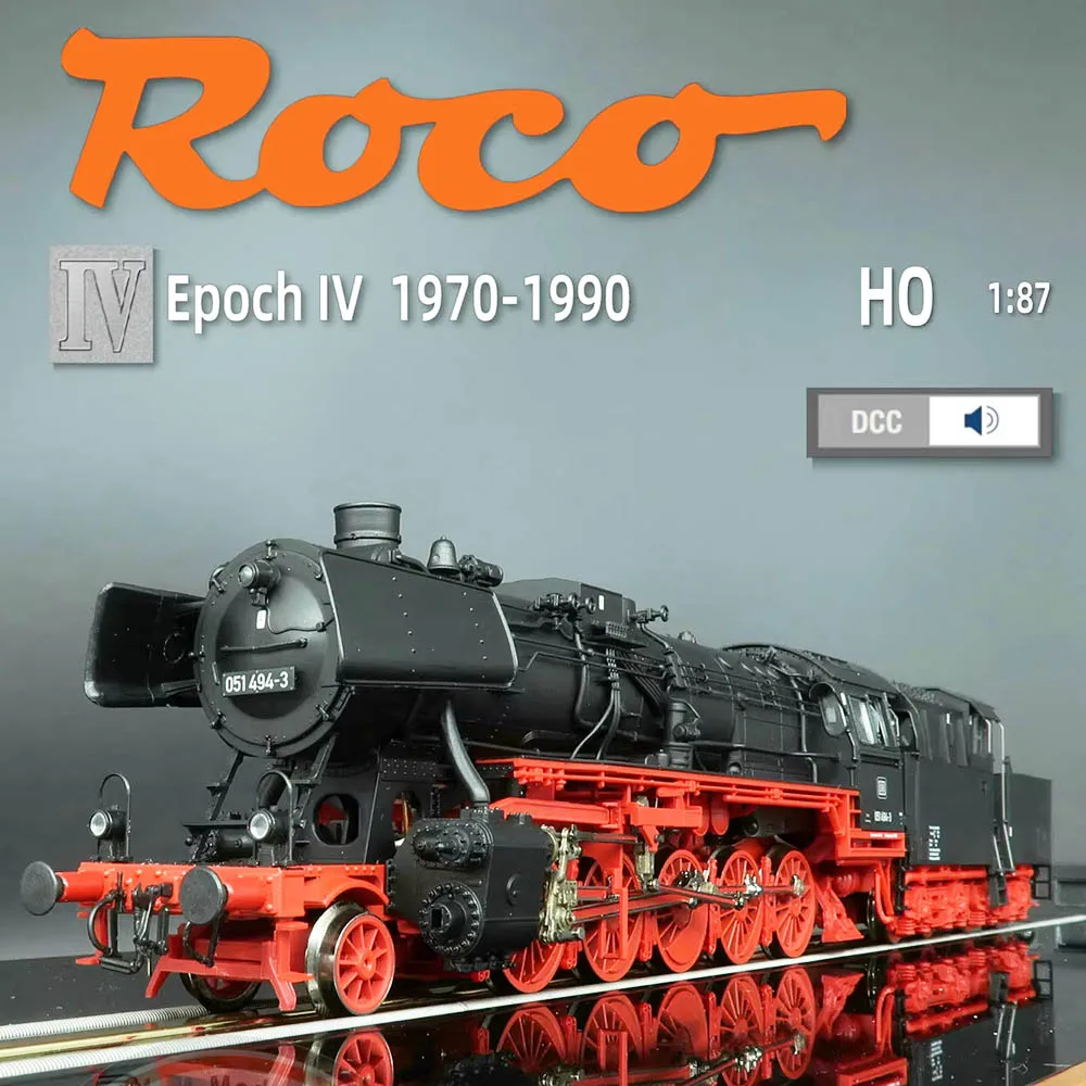 

ROCO Train Model HO Type 1/87 7110010 BR51 Steam Locomotive DB Four-generation Digital Sound Effect Railcar Toy