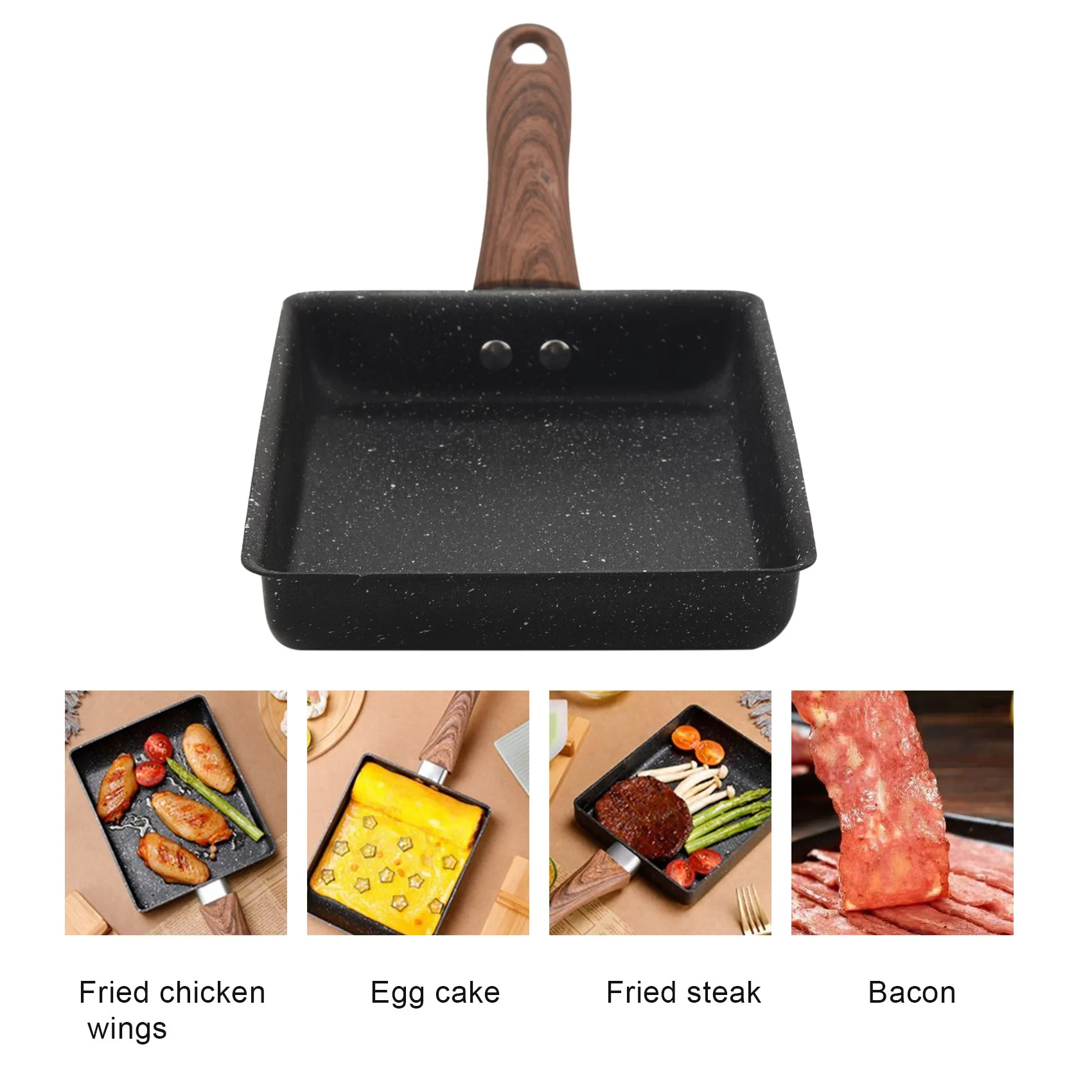 ABIYY-Tamagoyaki Pan Japanese Omelette Pan, Non-Stick Pan Coating Square Egg Pan Frying Pan to Make Omelets or Crepes