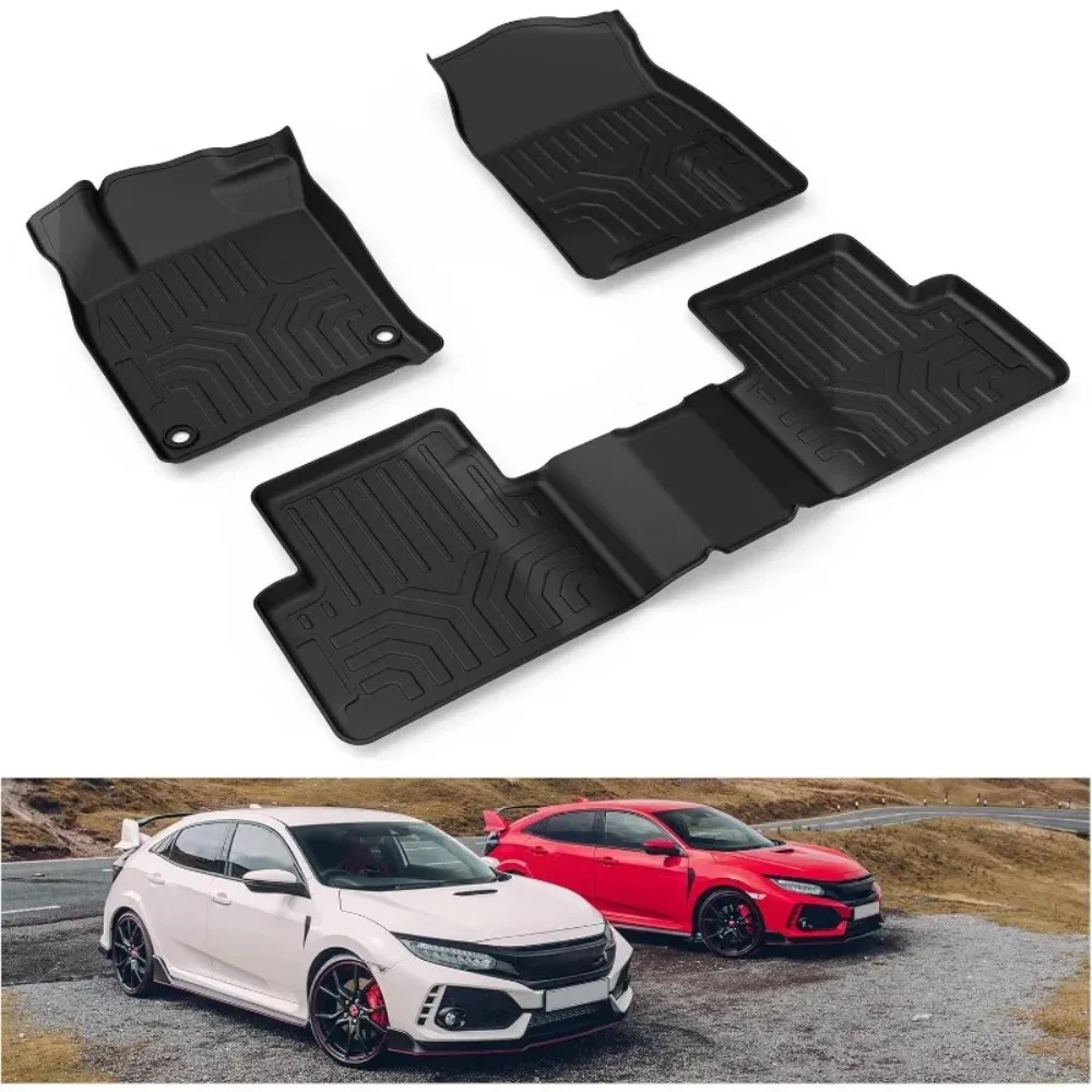 

Home.Floor Mats for 2016-2021 Honda Civic All Weather Mat Custom Fit Liners Front Rear 2 Row Seat TPE Slush Liner Black Floor