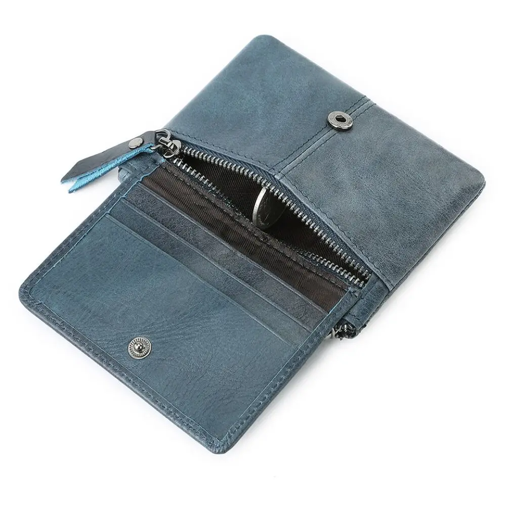 Echtes Leder Retro Geldbörse Minimalistischer Kartenhalter Multi-Kartensitz Mini-Geldbörse Kreative Aufbewahrungstasche Damen Herren