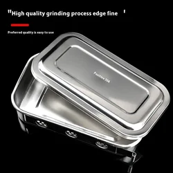 Medical 304 stainless steel disinfection tray with lid, square tray with hole, surgical tray, disinfection utensils box