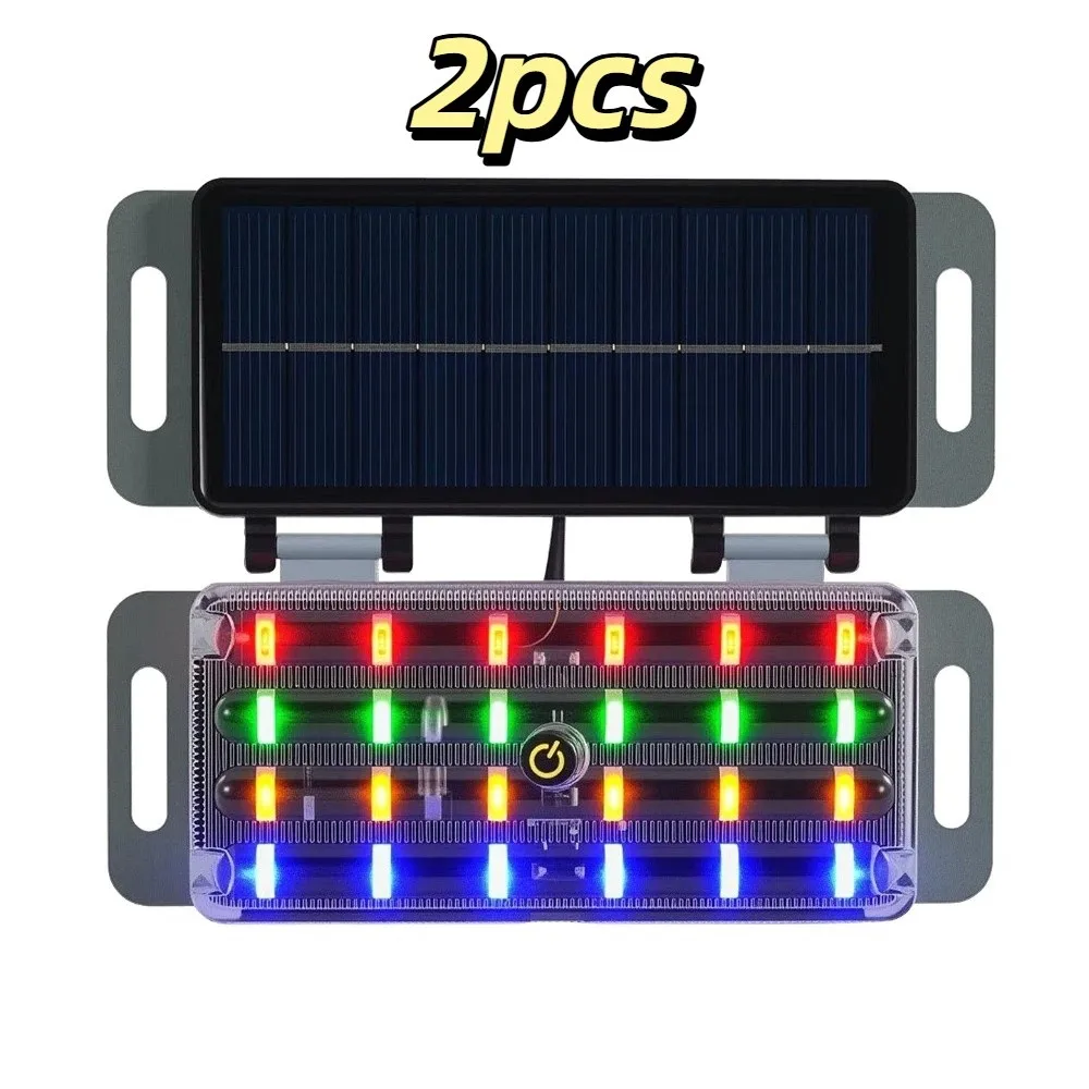 

2pcs Flashing Strobe Solar Powered Warning Light Solar Powered Waterproof LED Strobe Safety Light No Wiring LED Flashing