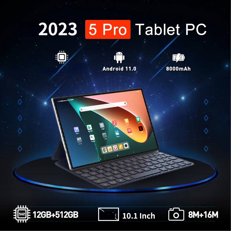 2024 New 10.1 Inch Original Tablet  HD Screen Android 11.0 12GB+512GB Tablet 8800mAh Dual SIM Card WIFI Call Tablet P5 Pro New