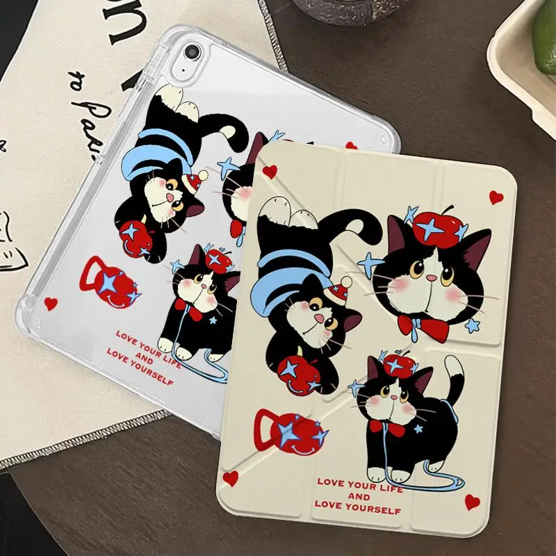 Kawaii Korean Cat Star Candy Love For iPad Pro Air 13 11 M5 M4 M3 M2 2 1 11th A16 12.9