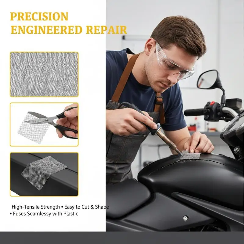 

Universal Stainless Steel Net Car Bumper Mesh Repair Kit Durable for Cracks Holes Grille Panel Reinforcement