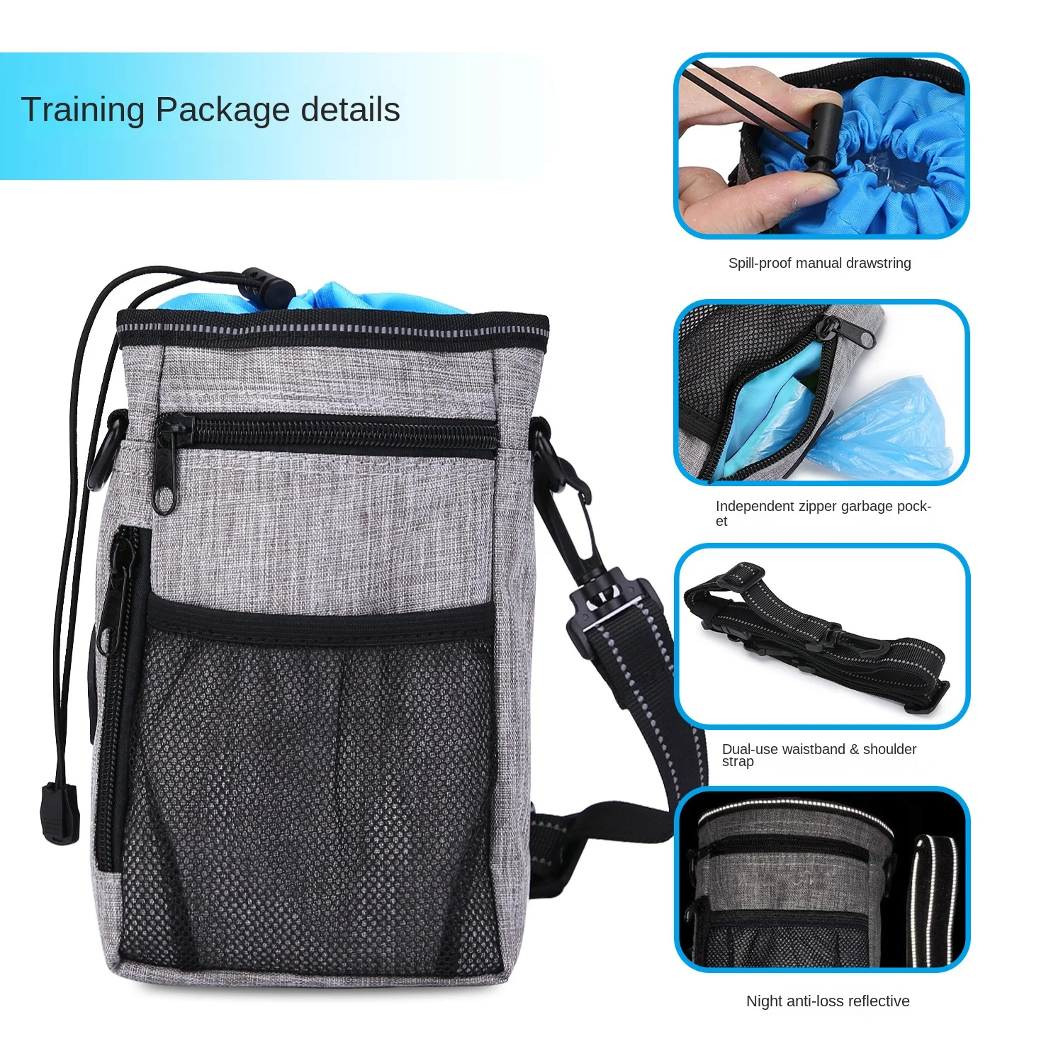 Carrier for Dogs Carriers Stroller for Dogs Snack Pocket Traction Rope Set Pet Supplies Running Traction Rope Dog Accessory