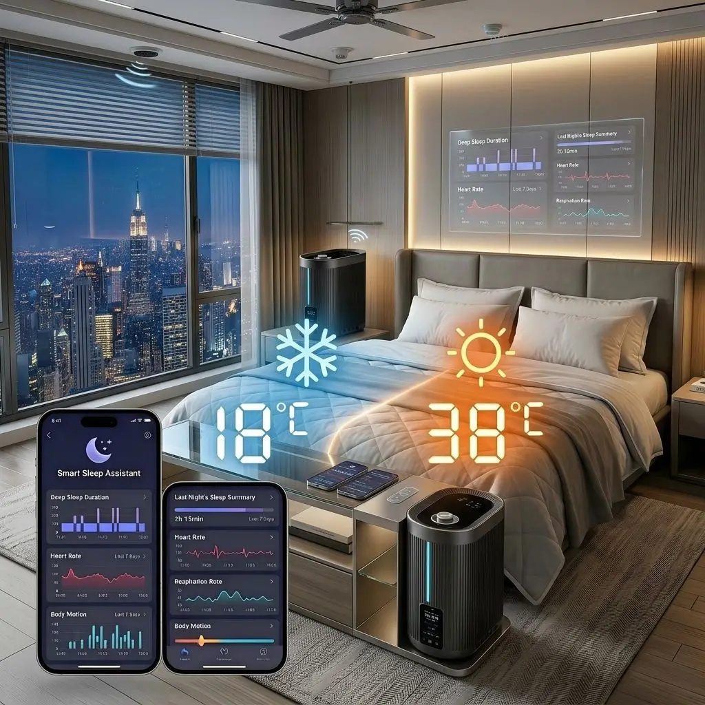 Dual Zone Heating Cooling Mattress Pad Smart Safe All Season Warm Pod Bed Topper Temperature Control Bed Mat For Couples Dorm