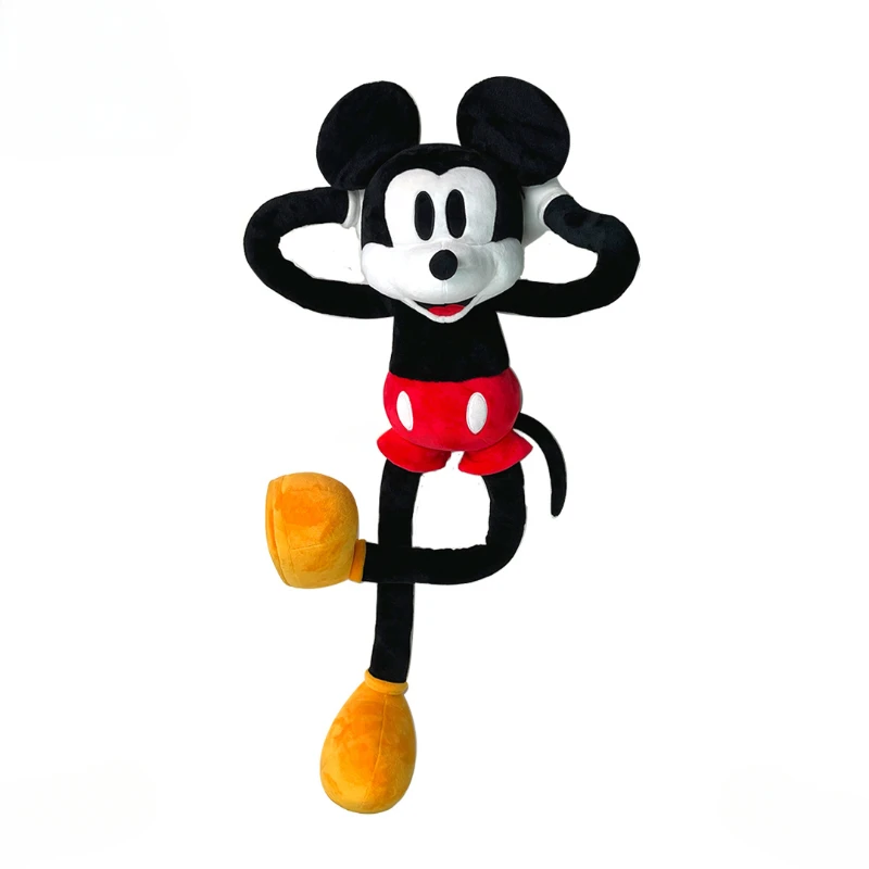 80cm Disney Cute Trendy Mickey Long Hands Long Feet Legs Can Bendable Plush Doll Home Handmade Decoration Birthday Gifts