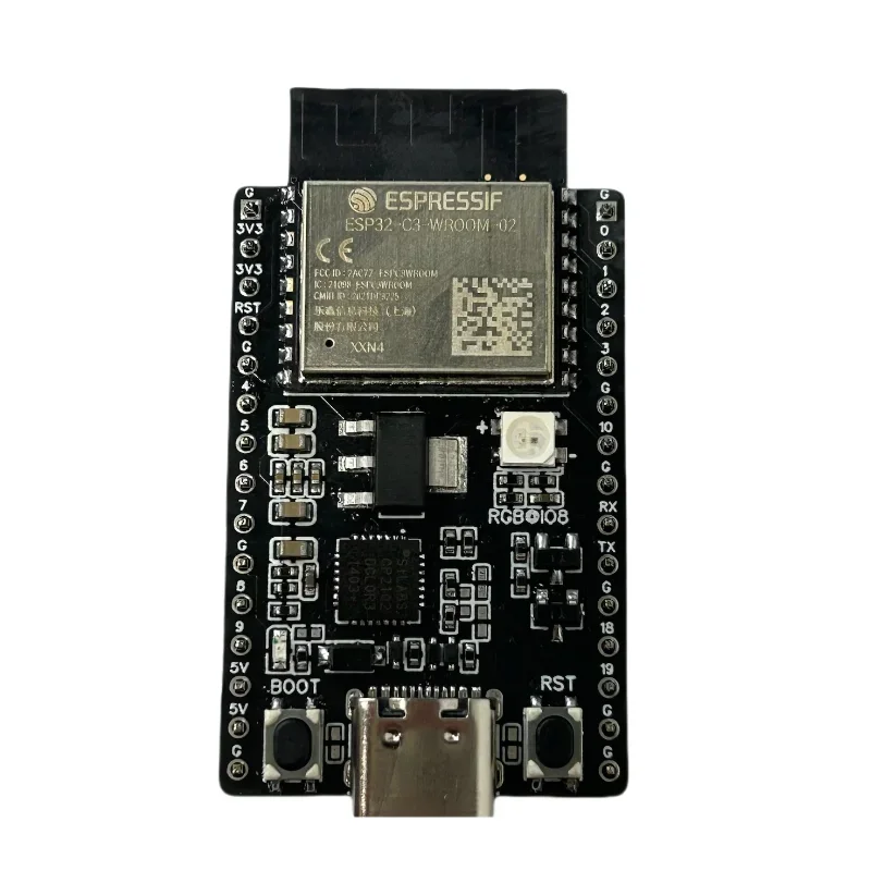 ESP32-C3-DevKitC-02 Development Board, Equipped with ESP32-C3-WROOM-02 / 02U Module Optional Used by Type-C