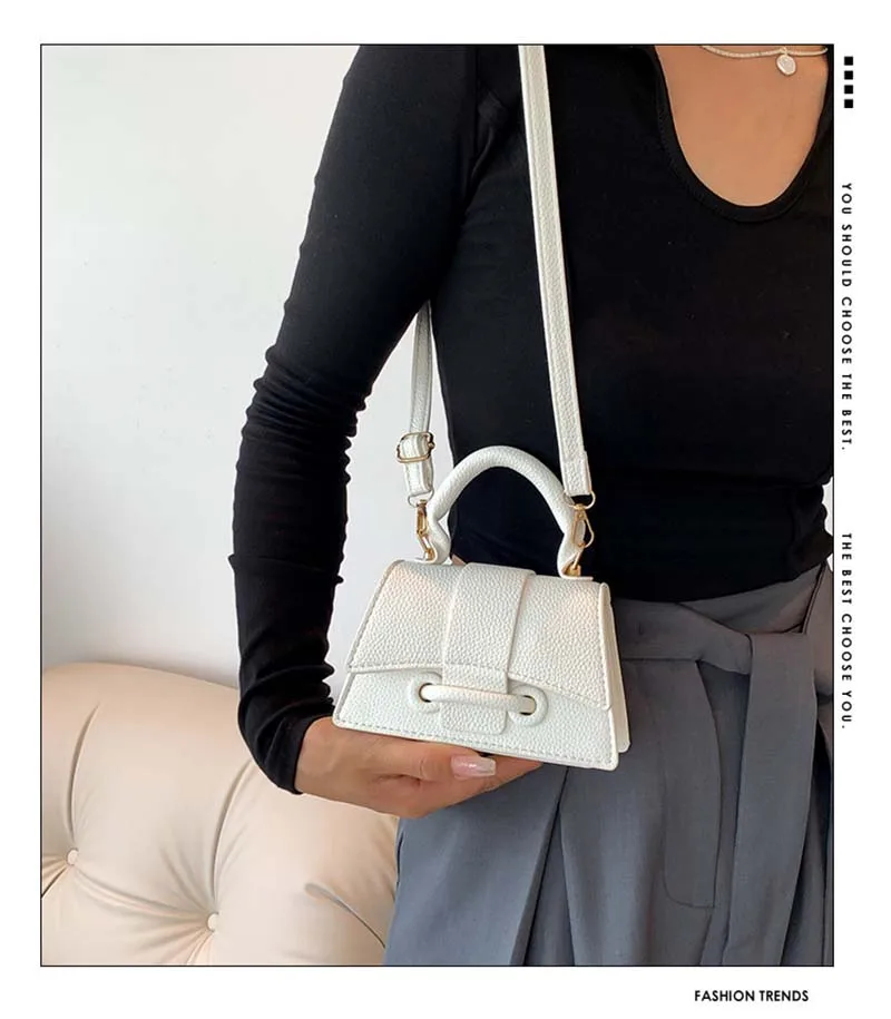 Mini Messenger Shoulder Bag Fashion Designer PU Handle-top Crossbody Bag Females Trendy Square Leather Pouch Coin Purses