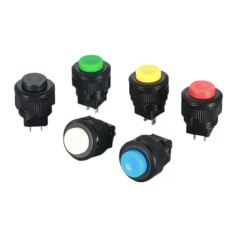 1-10PCS Self-reset self-locking 1 Normally open press on start key R16-520 Plastic push button switch 16mm round switch