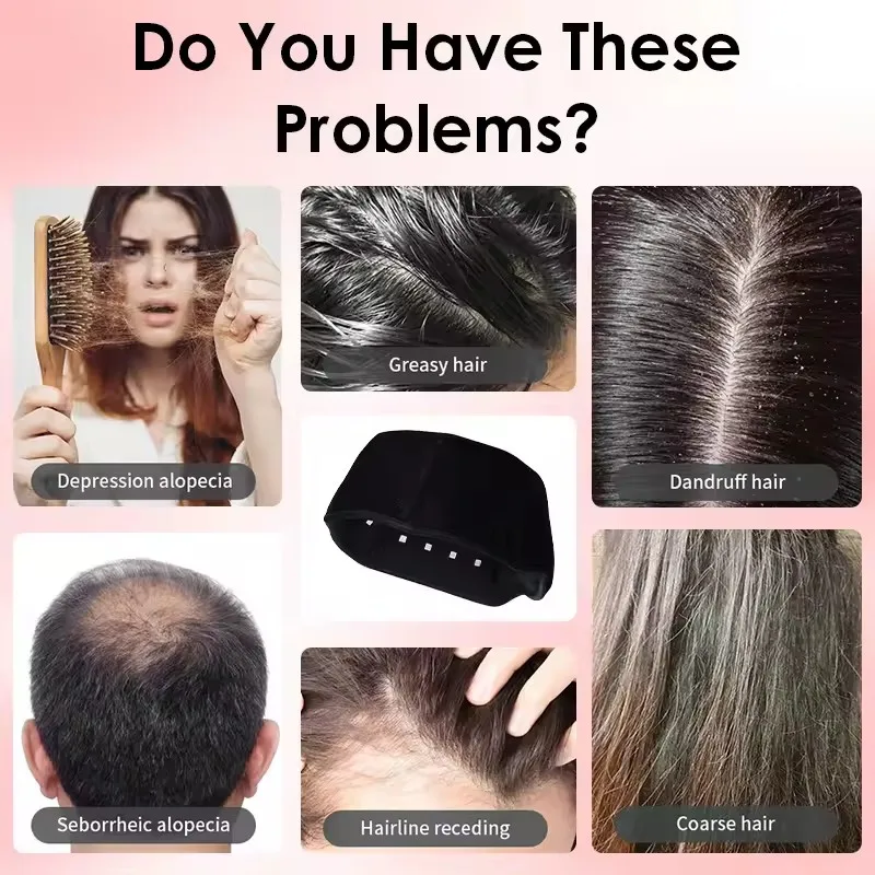 Red Light Hair Growth Cap 300 LED Health Light Anti Hair Loss Scalp Relax Heating Promotes Scalp Metabolism Hair Fast Growth Cap