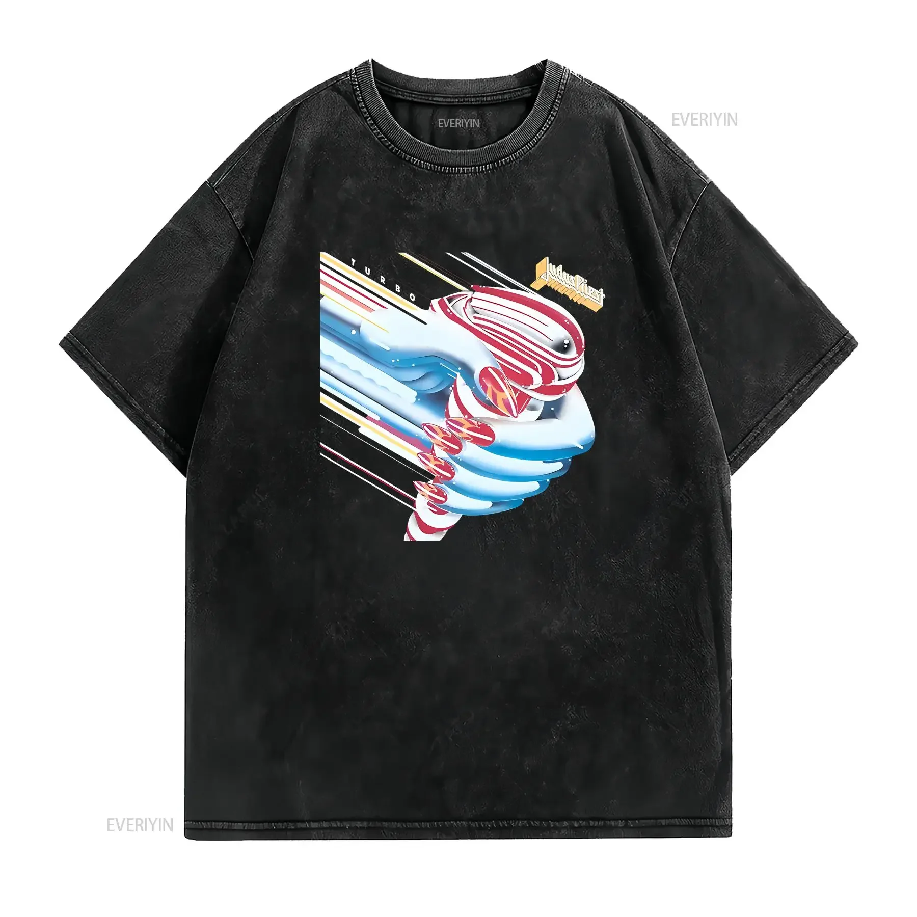 Judas Priest Metal Band Turbo T Shirt vintage Washed Stretched Comfortable Breathable Slightly Casual homme fashion Unisex
