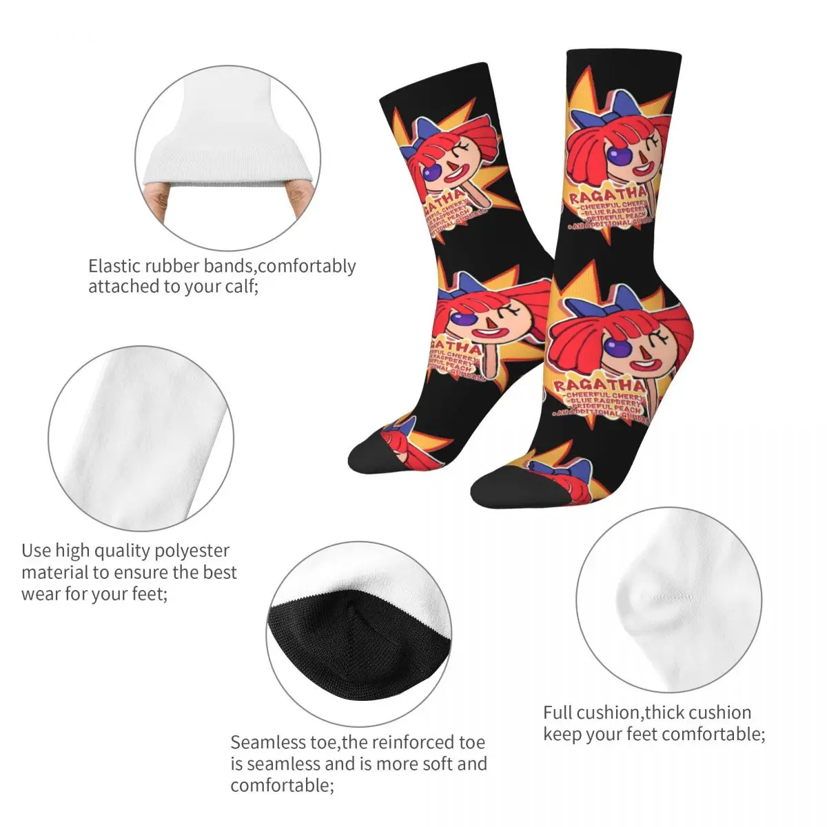 Winter Warm Funny Unisex Jax & Ragatha The Amazing Digital Circus Socks Non-slip Basketball Socks