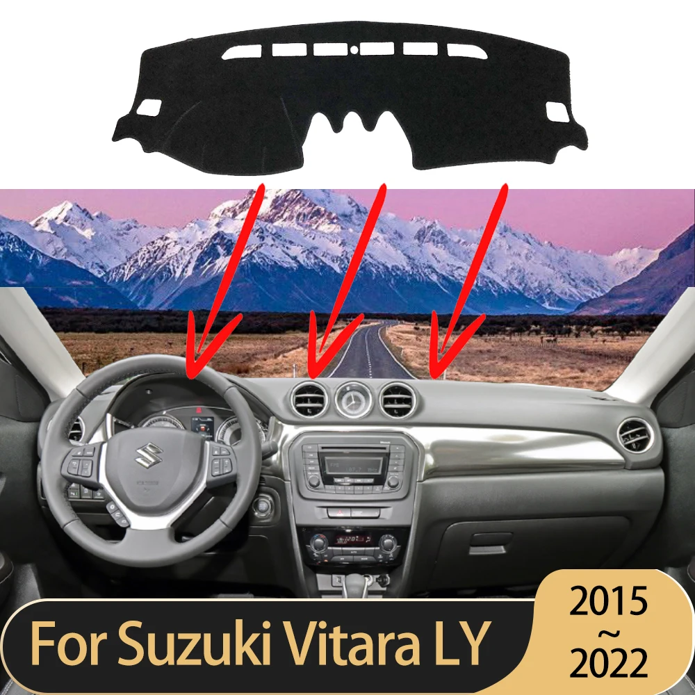 

Для Suzuki Vitara Hybrid LY эскудо 2015 2016 2017 2018 ~ 2022 коврик для приборной панели Автомобильный солнцезащитный ковер Противоскользящий ковер аксессуары