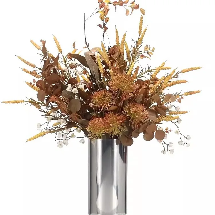 

Modern, light luxury, artificial flower, set, orange, flower arrangement, living room, decoration, ornament.