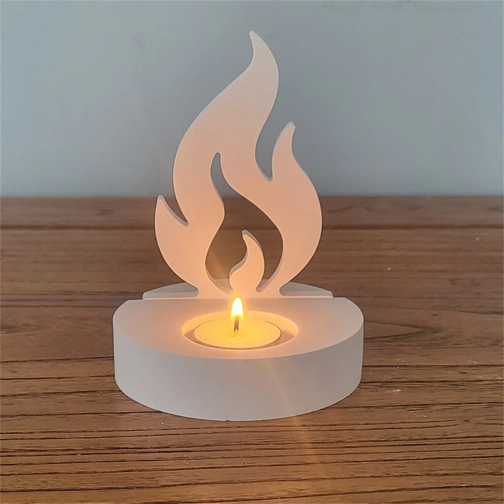 

DIY House Candlestick Silicone Mold Lotus Flame Tulip Tea Light Candle Holder Craft Gift Making Resin Gypsum Molds Home Decor