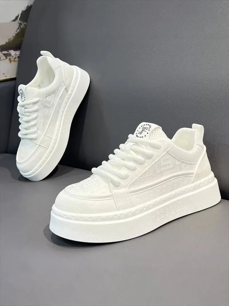 Men's Casual Sports Shoes Breathable Mesh Thick Bottom Heightening White Trendy Shoes Autumn 2026 New Style Versatile Leisure...