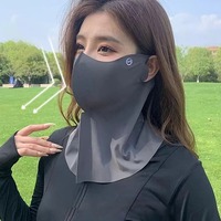 Women Summer UV Protection Neck Scarf Ice Silk Face Mask Cover Outdoor Wrap Cover Sports Cycling Proof Sunscreen Dustproof veil