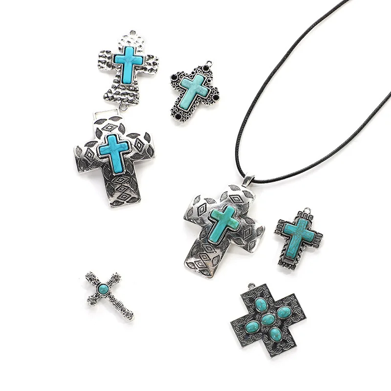 Koop DIY-accessoires van kruislegering, armbanden, hangers, decoraties en hangers, retro kettingen