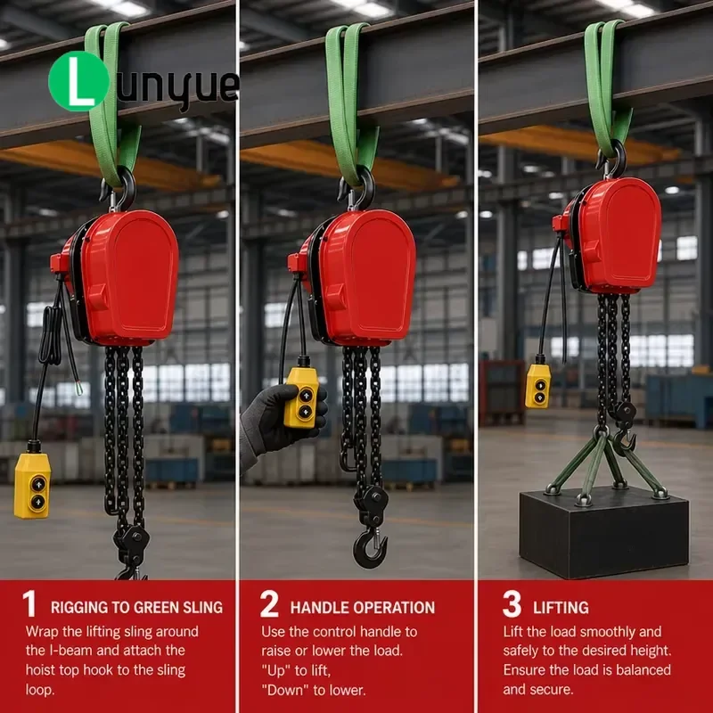 5 Ton Electric Chain Hoist 380V Three Phase Two Speed Hook CE Certified for Warehouse Workshop Lifting Heavy Duty