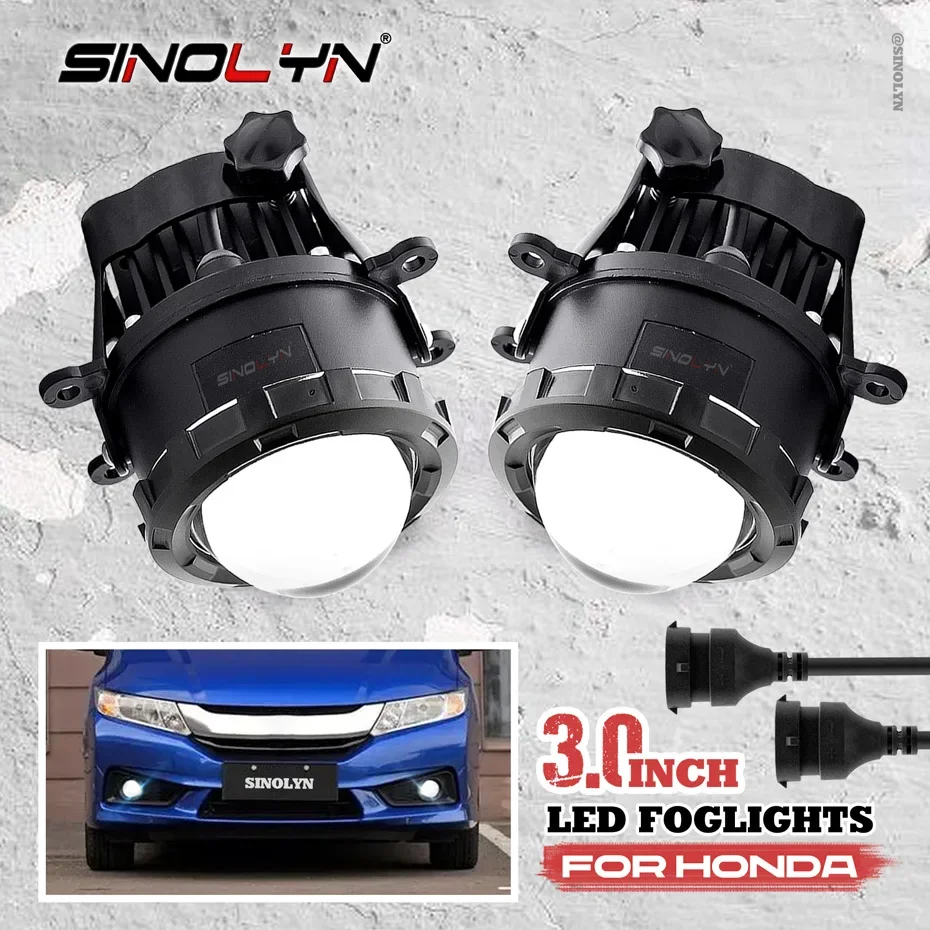 3 Inch LED Low Beam Single Beam Fog Lights For Honda Civic/CRV/Accord/FIT/Jazz/City/Odyssey LED Projector Lens Car Accessories