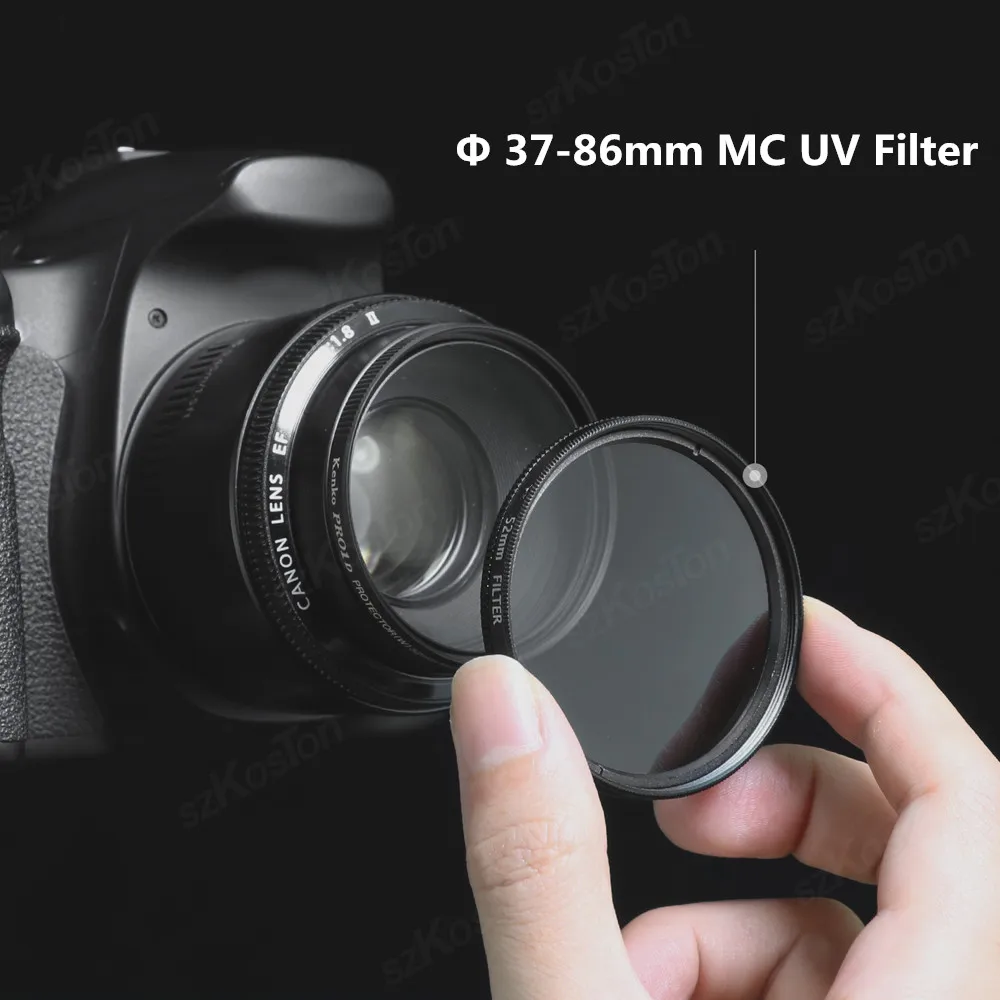 37-86mm UV Filter Lens MC Ultra Slim Optics with Multi Coated Protection 37mm 40mm 43mm 46mm 49mm 52mm 58mm 62mm 67mm 77mm 82mm