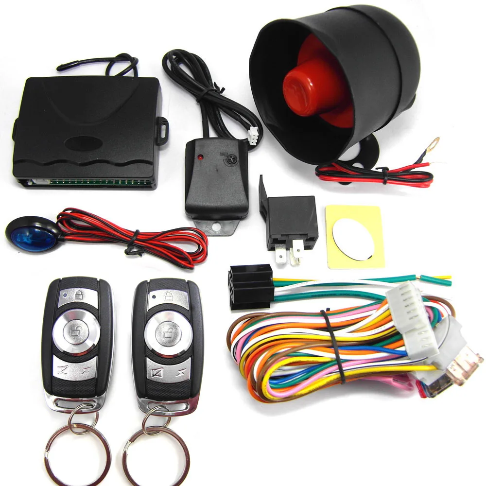 

One Way Car System PKE Keyless Entry Central Lock Kit Vibration with 2 Remote Controller 12V±3V 315MHz-433MHz