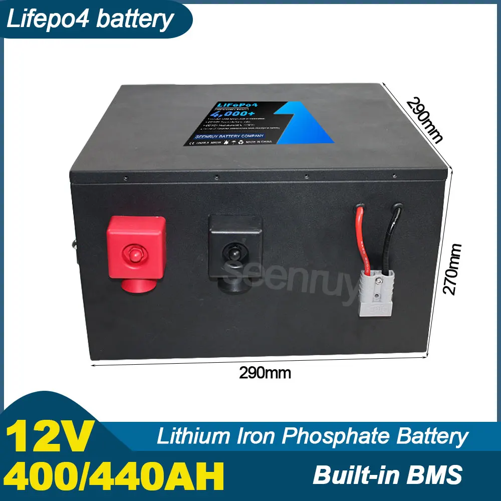 

12V 440AH 480AH Lifepo4 With Charger 100A 200A 300A Lithium Iron Phosphate Battery Perfect For Solar System Energy Storage RV