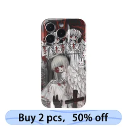 Coque iPhone Art Phone Case Dark Lolita Angel Anime Cover for iPhone 15 14 13 12 11 Pro Max Plus IMD 2 in 1