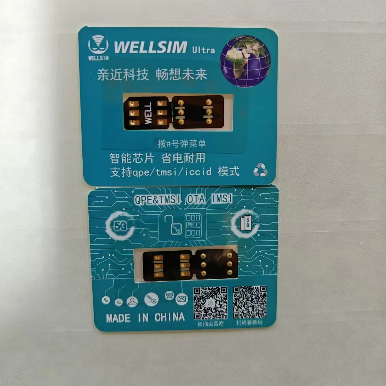 New Wellsim Ultra With QPE /TMSI / ICCID Modes Unlocked Card Stickers For IP6 To 15 Promax Smart Sim Card Adapters