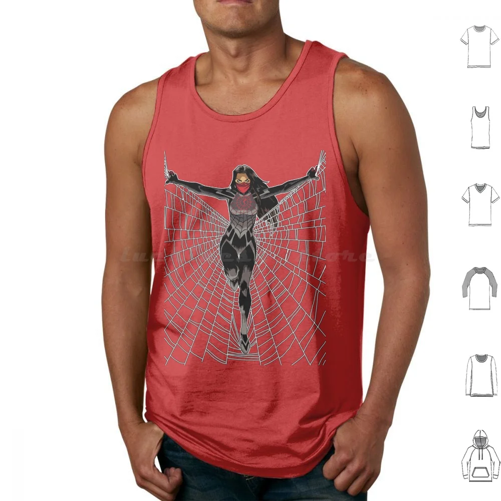 Silk Cindy Moon Tank Tops Print Cotton Cindy Moon Silk Comics Moon Spiderverse Spider Verse Spider Gwen Stacy Stars Cindy