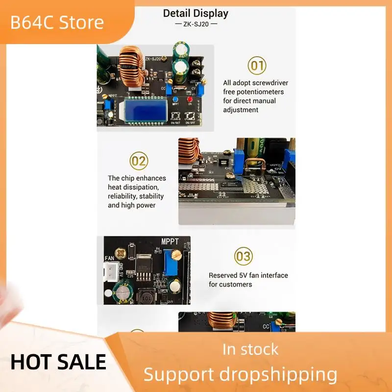 

B64C 2X ZK-SJ20 Автоматический повышающий модуль MPPT Понижающий преобразователь Модуль питания Регулируемая плата